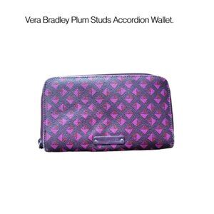 Vera Bradley Plum Studs Accordion Wallet